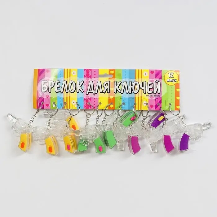 Фонарик брелок для ключей на кольце «Револьвер», мигает, 6.5×4.5×1.5 см, МИКС Фонарик брелок для ключей на кольце «Револьвер», мигает, 6.5×4.5×1.5 см, МИКС