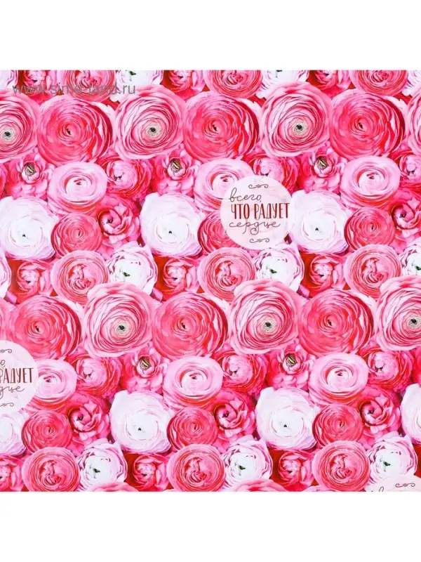 Бумага упаковочная глянцевая &laquo;Яркие цветы&raquo;, 70&times;100 см