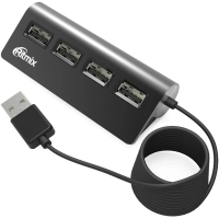 Разветвитель USB Ritmix CR-2400 Black (USB хаб) 4 порта USB (15118095)