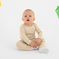 Комплект леггинсов детских MINAKU: Basic Line BABY, цвет шалфей/бежевый, рост 86-92