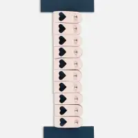 Бирка с кнопкой &laquo;Сердце&raquo; TEIRA, 8&times;1.5 см, 10 шт., нежно-розовая