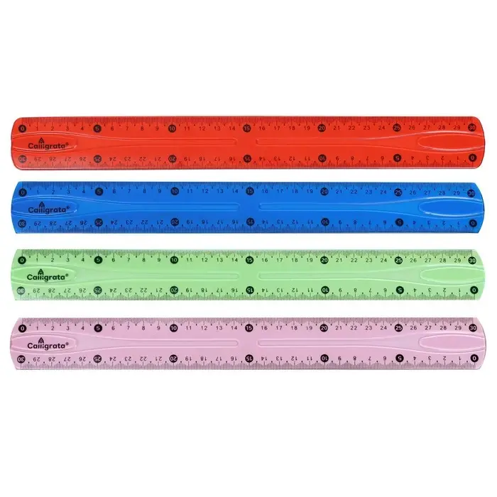 Линейка силиконовая Calligrata, 30 см, гибкая, двухсторонняя шкала, МИКС