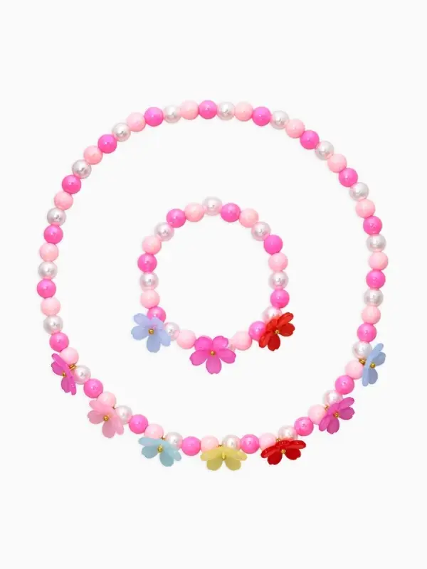Набор детский "Выбражулька" 2 пред-а: бусы, браслет, цветы, цветной