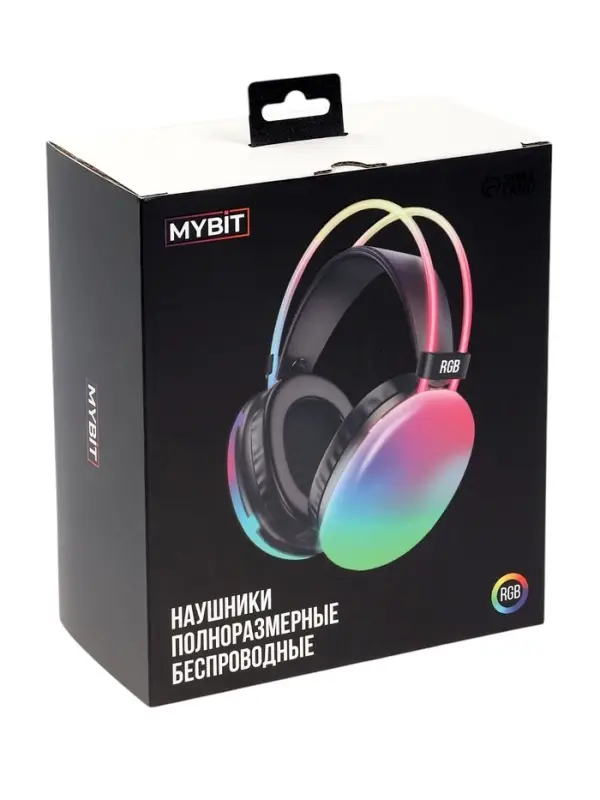 Наушники беспроводные, полноразмерные, Mybit W-33, RGB подсветка, Bluetooth 5.3, 800 мАч, Type-C, RGB подсветка, белые Наушники беспроводные, полноразмерные, Mybit W-33, RGB подсветка, Bluetooth 5.3, 800 мАч, Type-C, RGB подсветка, белые