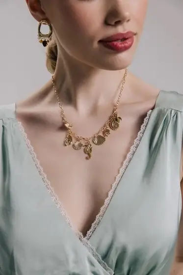 Колье на цепочке &laquo;Морской мир&raquo;, L=40 см, цвет золото