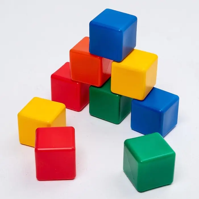 Кубики детские, пластиковые, цветные, 9 штук, 6&times;6 см