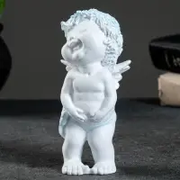 Фигурка полистоун &laquo;Счастливый ангелочек&raquo;, белый, 16.5&times;7&times;7 см