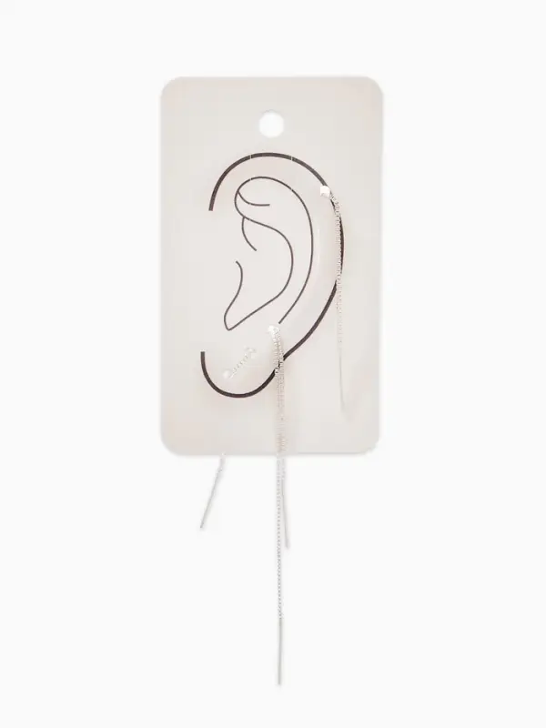 Серьги протяжка &laquo;Цепочка&raquo;, цвет серебро