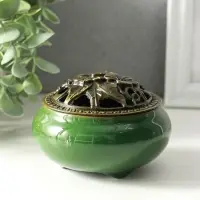 Курильница для благовоний, подставка для конусов TAKE IT EASY &laquo;Нефрит&raquo;, 9.5&times;7 см, керамика, зелёная