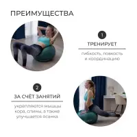 Фитбол ONLYTOP, d=65 см, 900 г, антивзрыв, зелёный