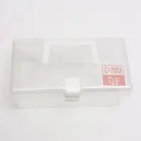 Бокс для хранения мелочей, с ручкой, 23&times;13&times;9.5 см, прозрачный/белый