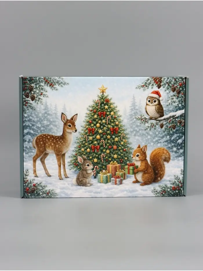 Коробка подарочная, самосборная &laquo;Зимний лес&raquo;,30.7&times;22&times;9.5 см