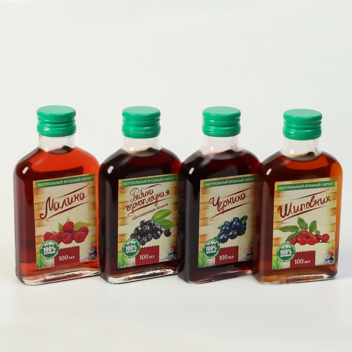Подарочный набор сиропов Алтайская корзинка №3, 4 шт. по 100 мл Подарочный набор сиропов Алтайская корзинка №3, 4 шт. по 100 мл