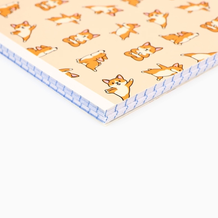 Тетрадь А5, 48 л на спирали, внутренний блок №1 МИКС &laquo;Корги&raquo;