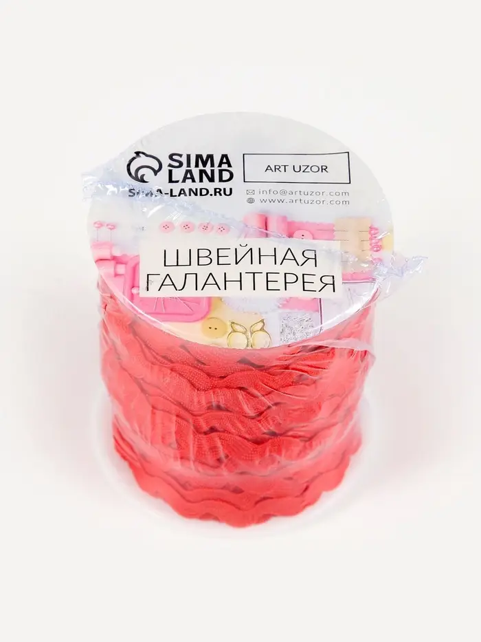 Тесьма отделочная &laquo;Вьюнчик&raquo;, 5 мм, 27&plusmn;1 м, красная №26