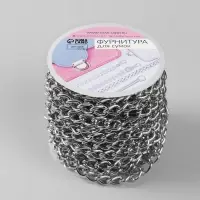 Цепочка для сумки, железная, 7&times;11 мм, 10&plusmn;0.5 м, цвет серебряный
