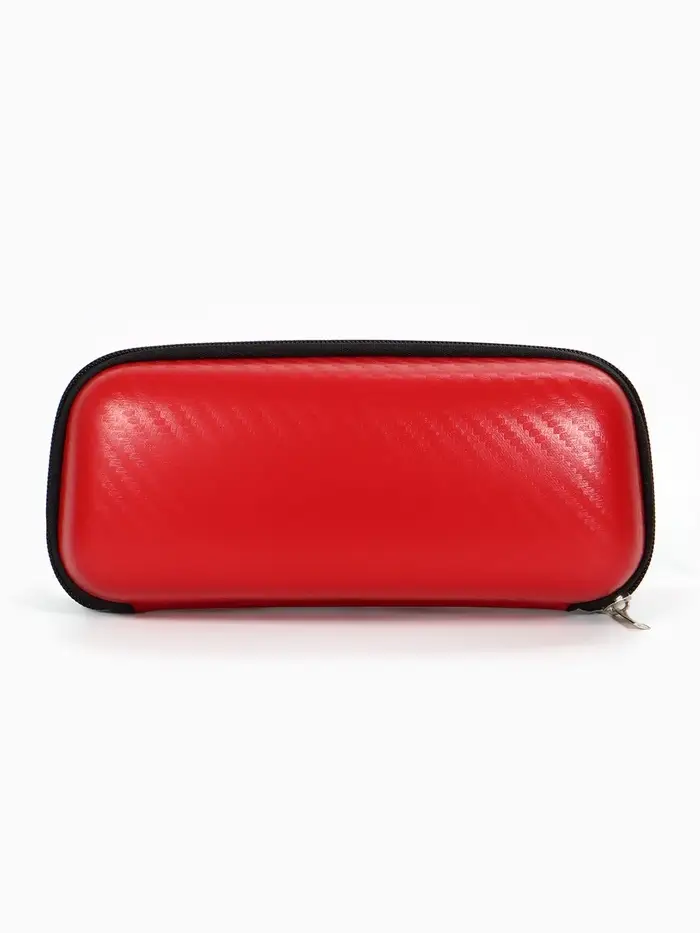 Футляр для очков на молнии, длина 16 см, цвет красный