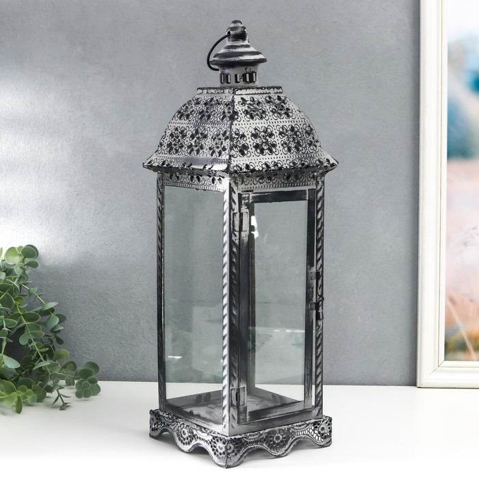 Подсвечник металл фонарь Подсвечник металл фонарь "Цветы из бабочек" 45х14,5х14,5 см