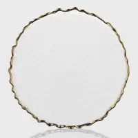 Тарелка стеклянная "Риччи", золотой обод, 33х2 см