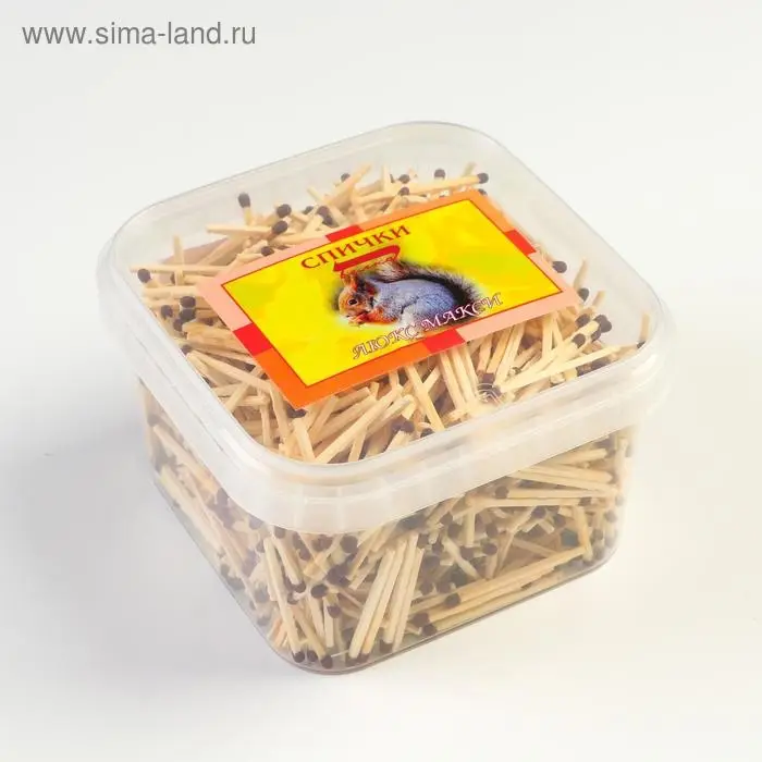 Спички ЛЮКС наполнением 1100шт. ПЭТ-контейнер ФЭСКО МИКС