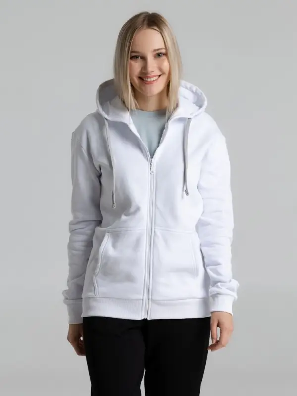 Толстовка на молнии с капюшоном Unit Siverga Heavy белая, размер XS Толстовка на молнии с капюшоном Unit Siverga Heavy белая, размер XS