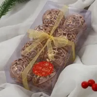 Ёлочные игрушки &laquo;Морозец&raquo;, шары новогодние, d=6 см, 8 шт., золотистые