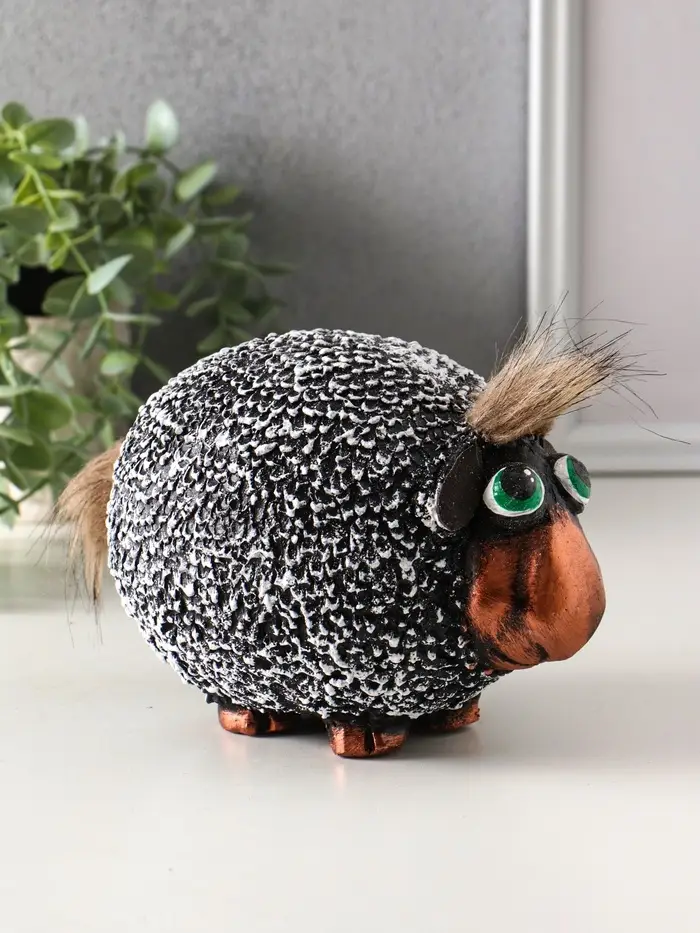 Копилка "Овечка" 12,5х17,5х12,5 см, белая