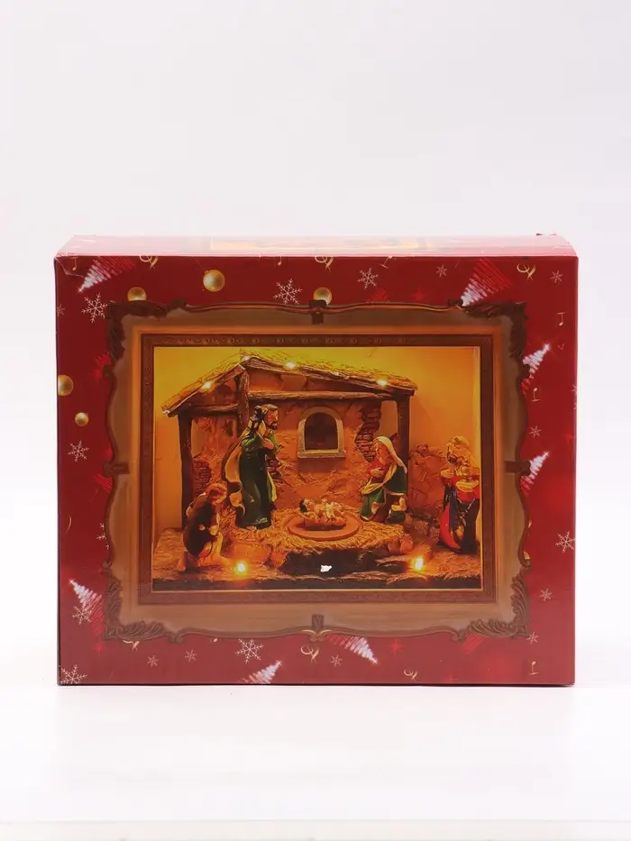 Фигура светодиодная &laquo;Рождество, рамка&raquo;, 25&times;20&times;10.5 см, музыкальная, USB, от батареек AAx3, свечение тёплое белое