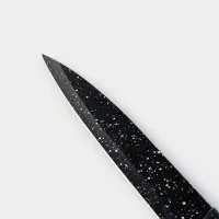 Нож с антиналипающим покрытием Доляна &laquo;Зефир&raquo;, универсальный, лезвие 12.5 см, чёрный