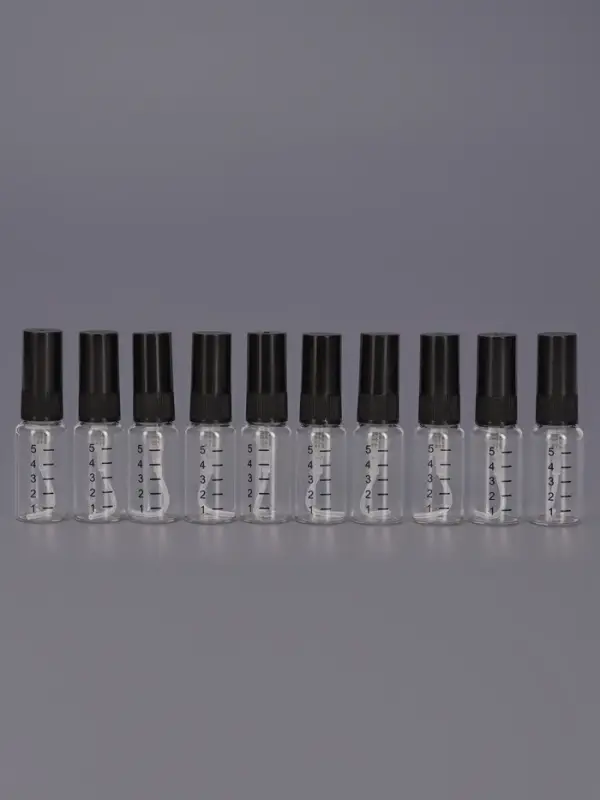 Флакон для парфюма, с распылителем, 5 мл, фасовка - 10 шт., чёрный, прозрачный