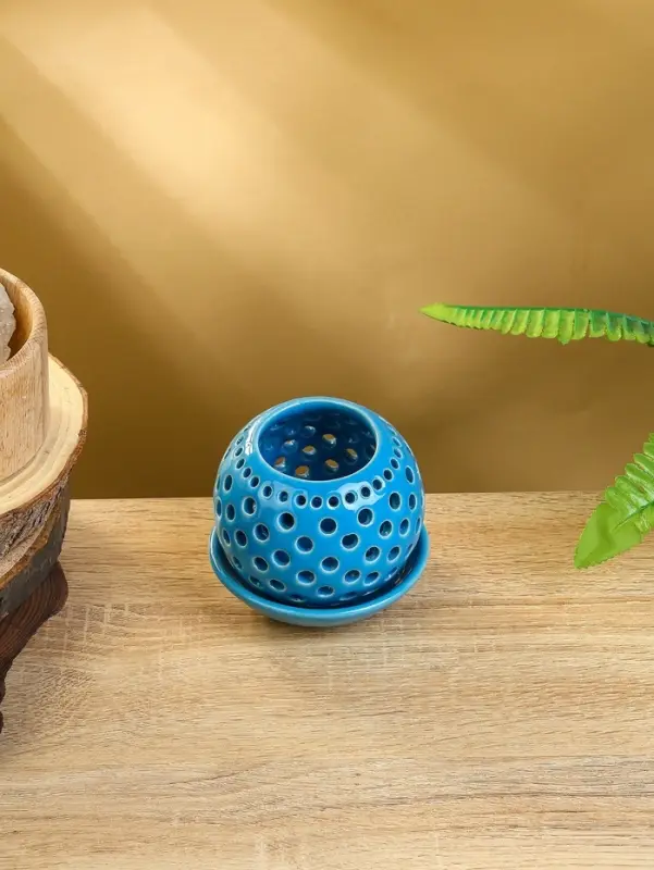 Аромалампа «Шар», 9.5×9.5×9 см, керамика, голубая