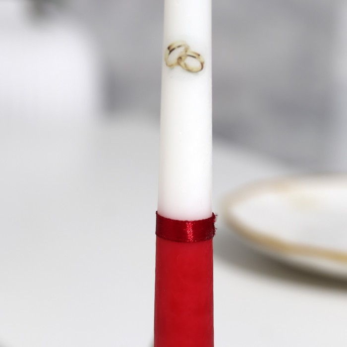 Набор свадебных свечей  Набор свадебных свечей "Совет да любовь" бордо: родительские 1,8х17,5см; очаг 4х13,5см