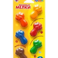 Мелки восковые 6 цветов &laquo;Луч: Кроха.Лапки&raquo;, фигурные