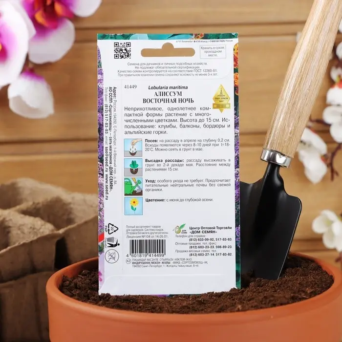 Семена цветов Алиссум  Семена цветов Алиссум "Восточная ночь", 170шт