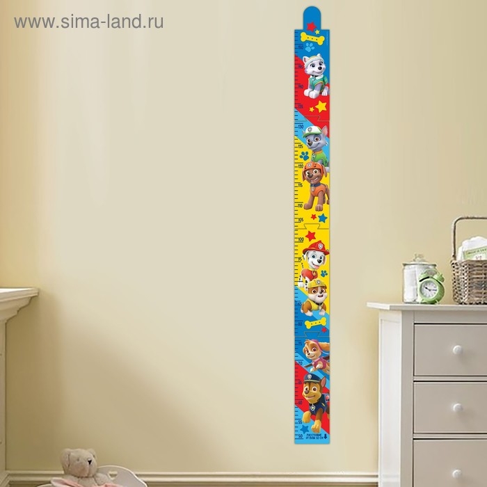 Щенячий патруль. Наклейка - ростомер Paw Patrol  Щенячий патруль. Наклейка - ростомер Paw Patrol "Друзья навсегда", 150 см.