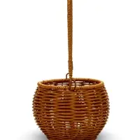 Корзина пластик 14 х 14 х 12 см, ручка17 см металл каркас коричневый