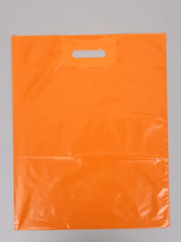 Пакет полиэтиленовый с вырубной ручкой, Персиковый 40-50 См, 60 мкм