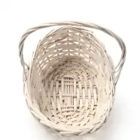 Корзина плетёная для хранения Mera, лоза, с ручкой, белая, набор 3 шт.