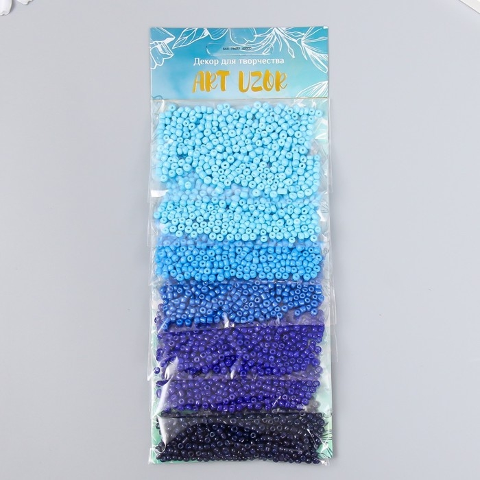 Бисер круглый 8/0 Бисер круглый 8/0 "Цвета неба" 6 цветов х 10 гр МИКС 20х8 см