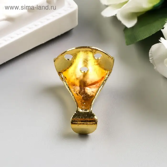 Уголок (ножка) для шкатулки металл &laquo;Царская&raquo;, набор 4 шт., под золото, 2.5&times;2.2 см