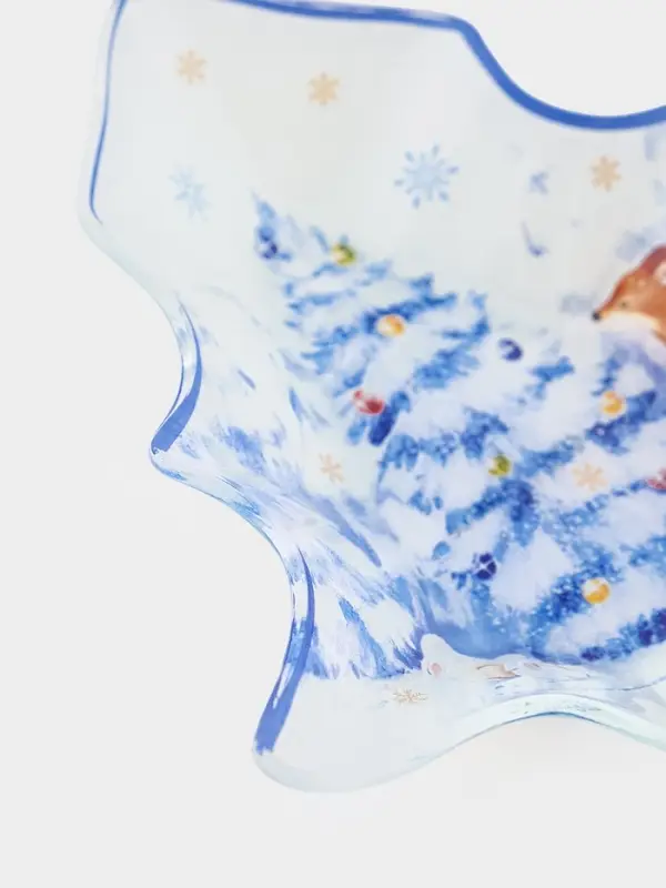 Блюдо сервировочное ёлочка "Новый Год в лесу" 17,7х18,5х3,5 см