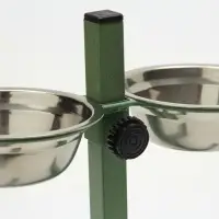 Подставка с мисками для кошек и собак &laquo;Пижон&raquo;, 2&times;250 мл, высота 25 см, разборная, зелёная