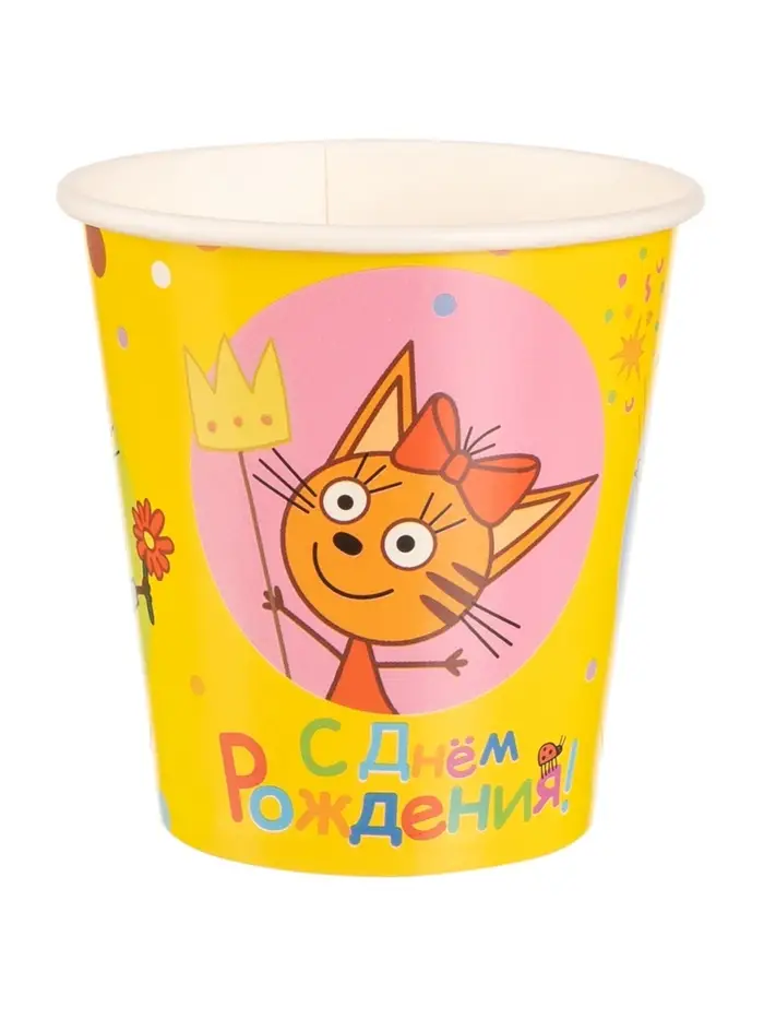 Стаканы  "Три Кота, Яркий праздник" 6 шт.(250 мл)