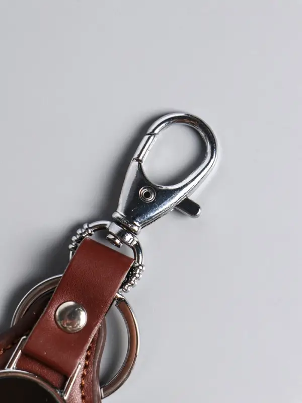 Брелок для ключей под нанесение &laquo;Жетон&raquo;, с карабином, размер окна d=2.7 см, коричневый, 11&times;4.5&times;0.7 см