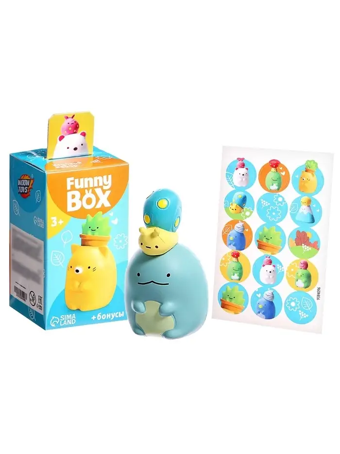 Игрушка - сюрприз Funny Box &laquo;Зверята&raquo;: фигурка, наклейки, МИКС