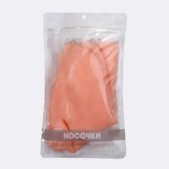 Носочки для педикюра, высокие, силиконовые, универсальный размер, 21&times;19 см, бежевые