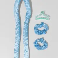 Мягкие бигуди &laquo;Волшебный локон&raquo;, 4 предмета: бигуди, резинки 2 шт., крабик, голубые