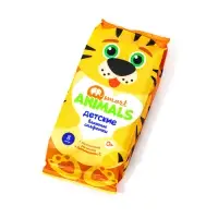 Влажные салфетки Smart Animals детские с ромашкой и витамином Е mix, 8 шт