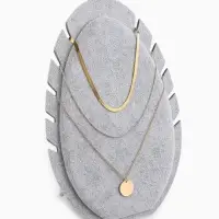 Подставка под кулоны и цепочки &laquo;QF. Овал&raquo;, 5 мест, 20&times;1.5&times;28 см, серая