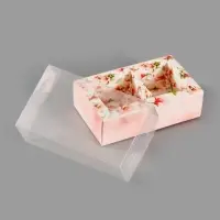 Коробка для 2 конфет с ячейками &laquo;Цветы&raquo;, 10&times;6&times;3 см